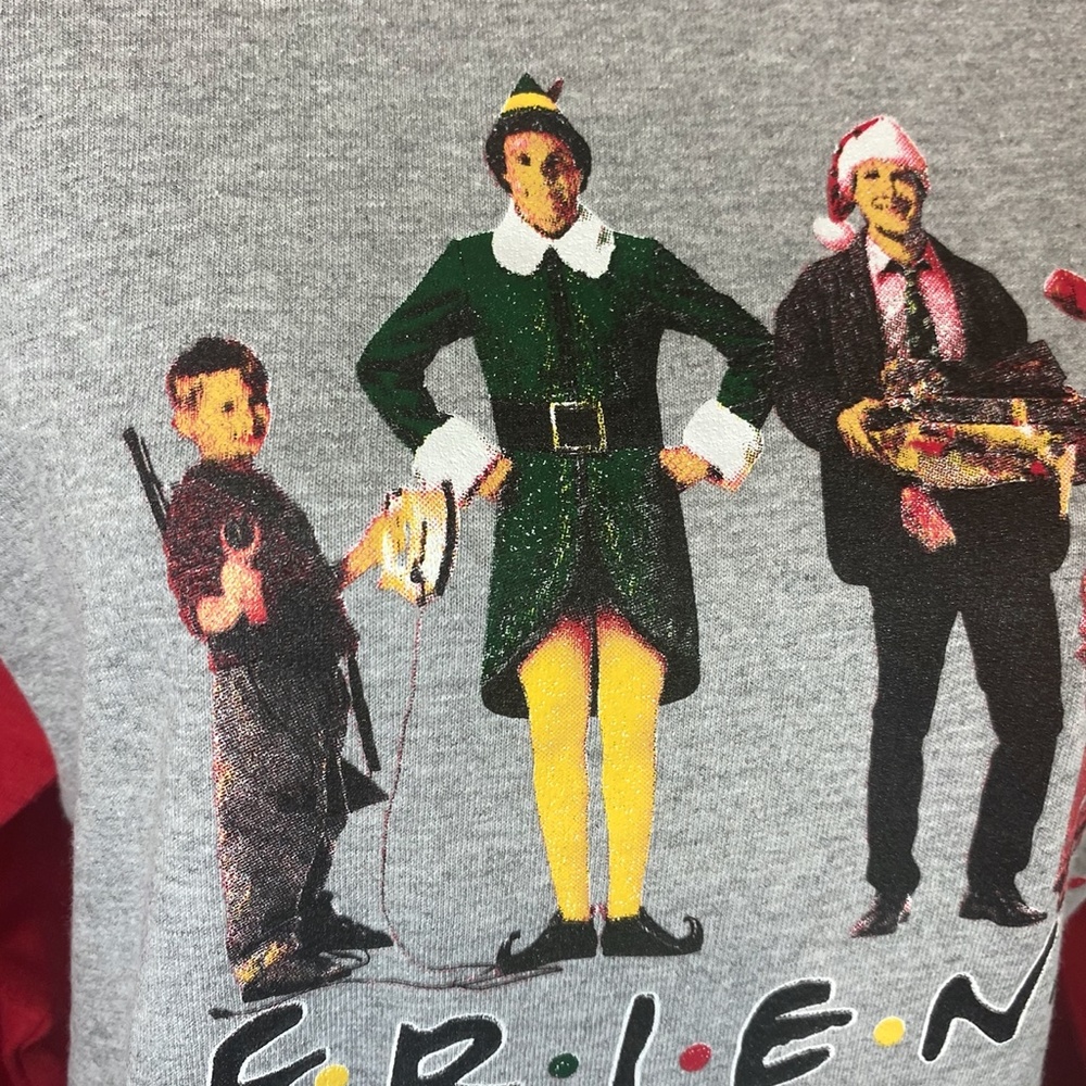 Friends Christmas Movies Themed Holiday Baseball Raglan T-shirt - Picture 10 of 13
